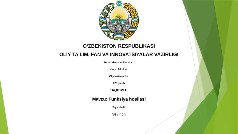 Funksiya hosilasi