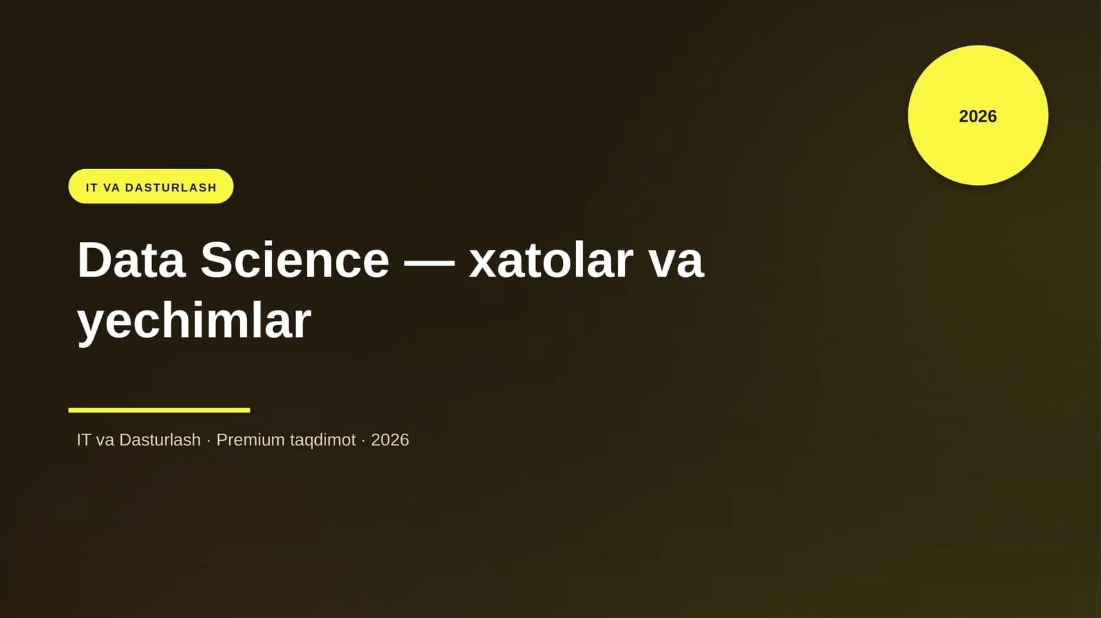 Data Science — Xatolar va Yechimlar
