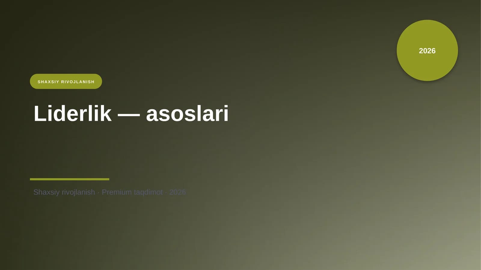 Liderlik — asoslari