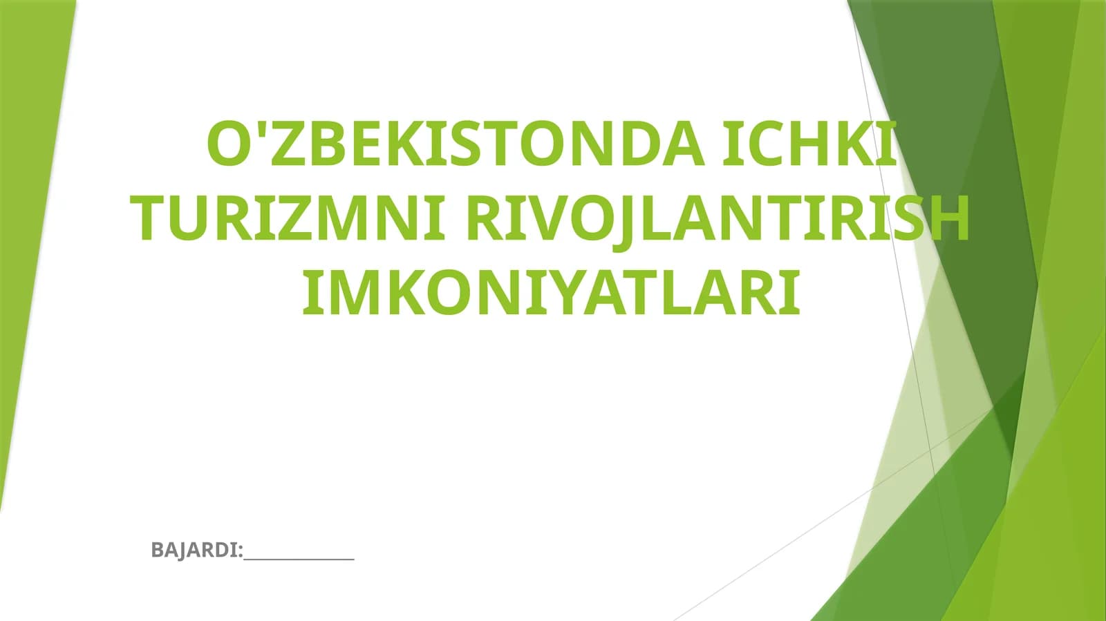 O'zbekistonda Ichki Turizmni Rivojlantirish Imkoniyatlari