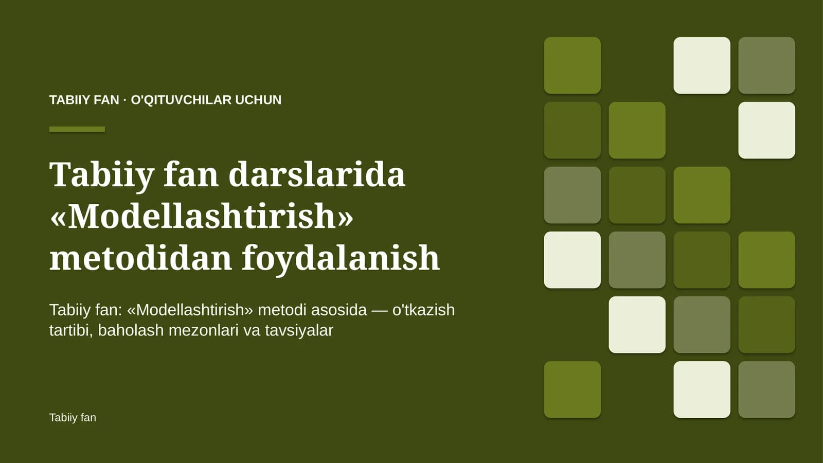 tabiiy fan darslarida modellashtirish metodidan foydalanish 9879