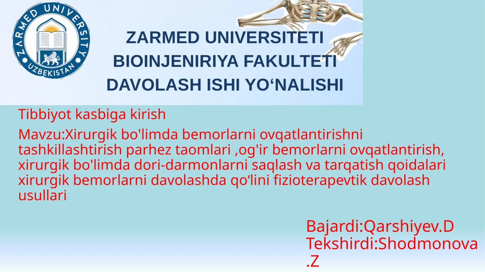 Tibbiyot kasbi