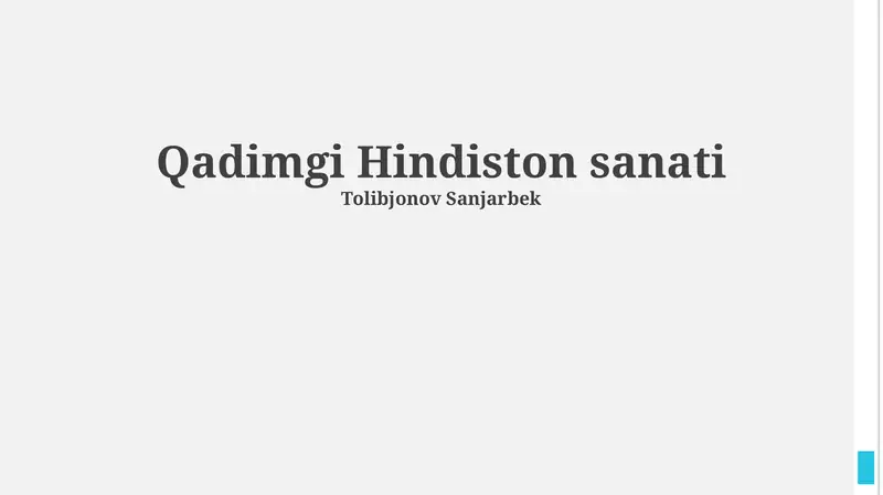 Qadimgi Hindiston sanati