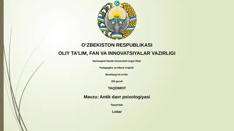 Antik davr psixologiyasi