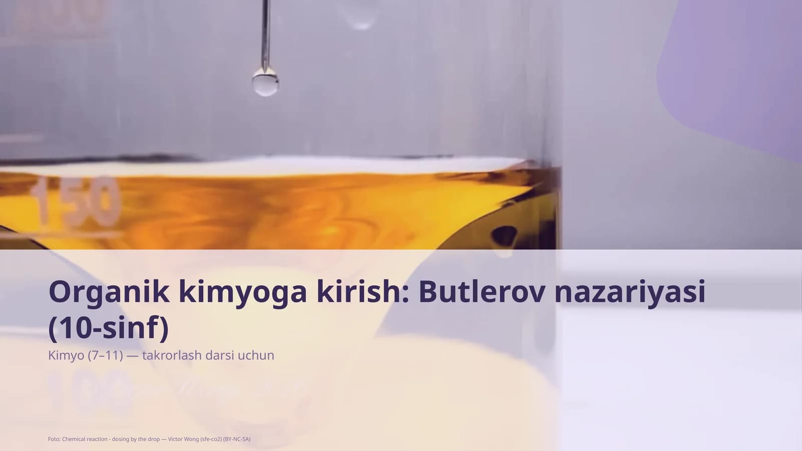 Organik kimyoga kirish: Butlerov nazariyasi (10-sinf)