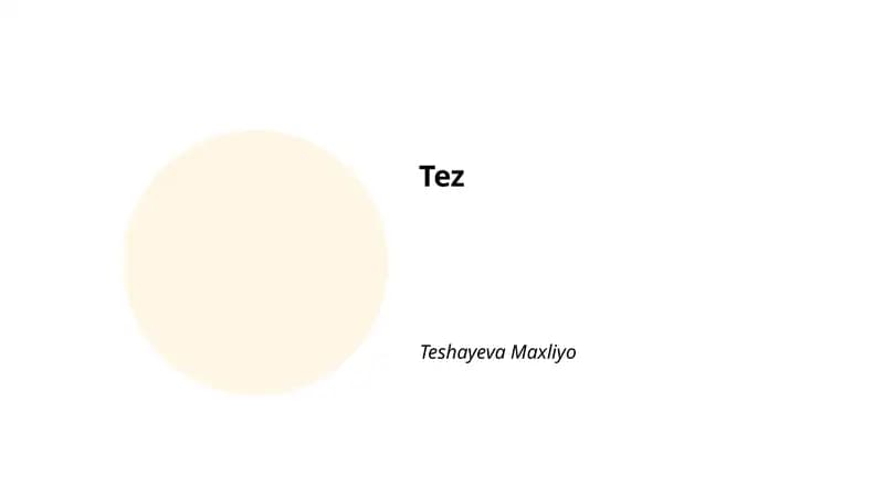 Tez Teshayeva Maxliyo