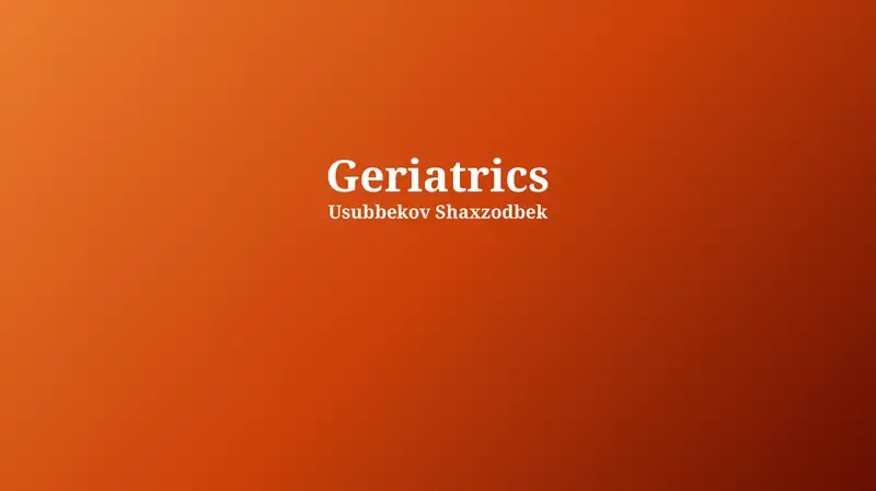 Geriatrics