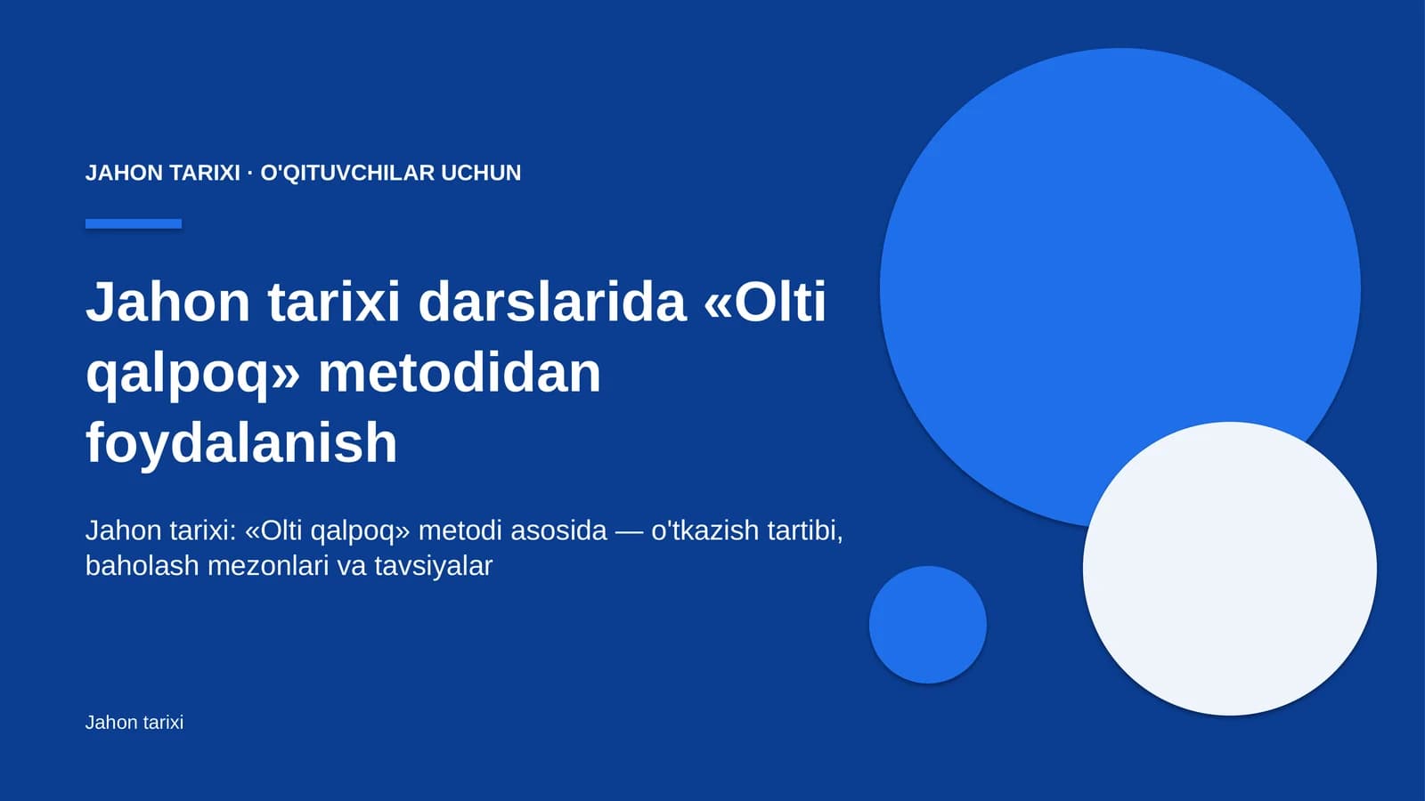 jahon tarixi darslarida olti qalpoq metodidan foydalanish 8504