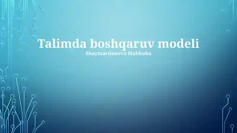 Talimda boshqaruv modeli