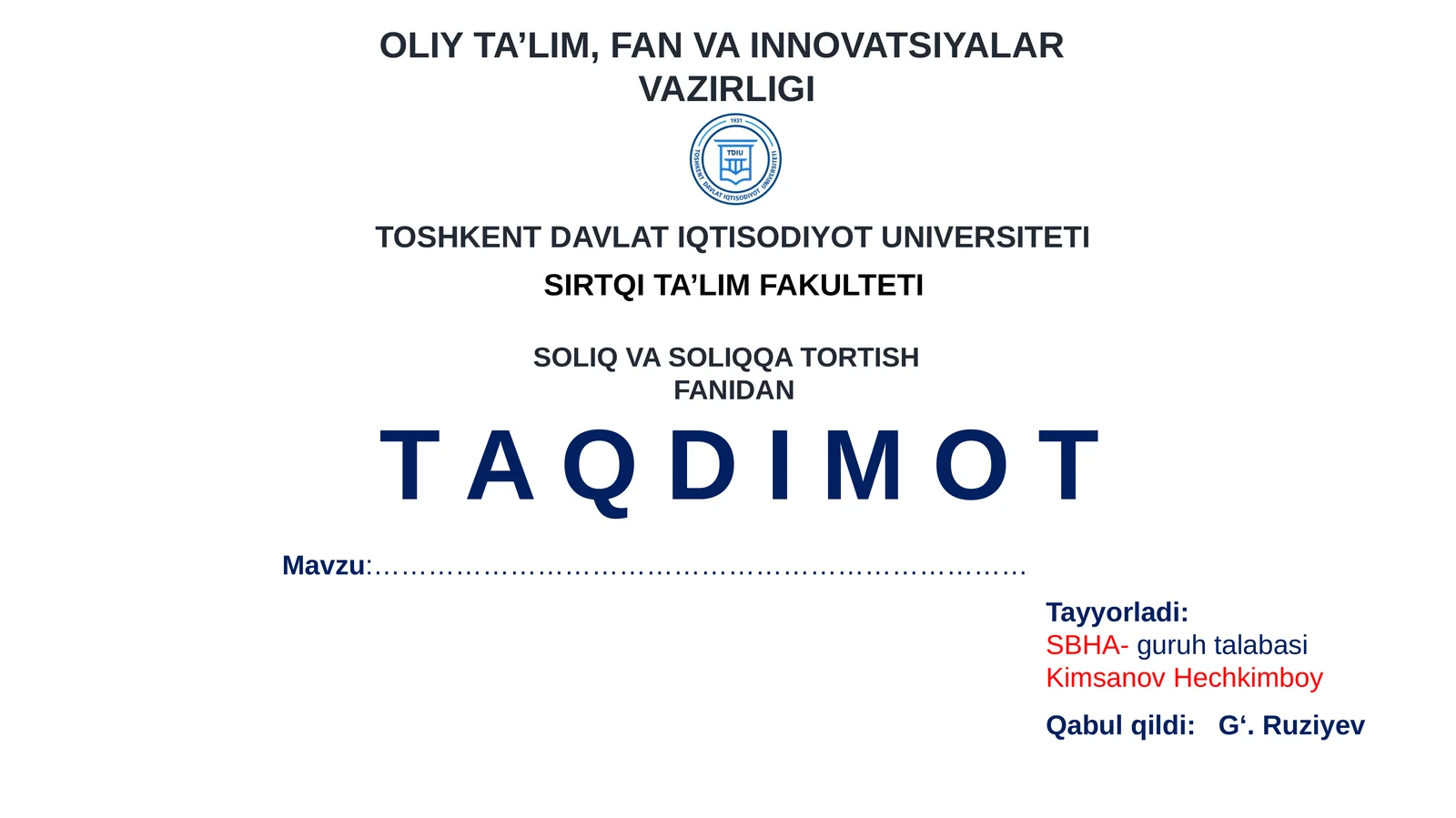 SOLIQ VA SOLIQQA TORTISH