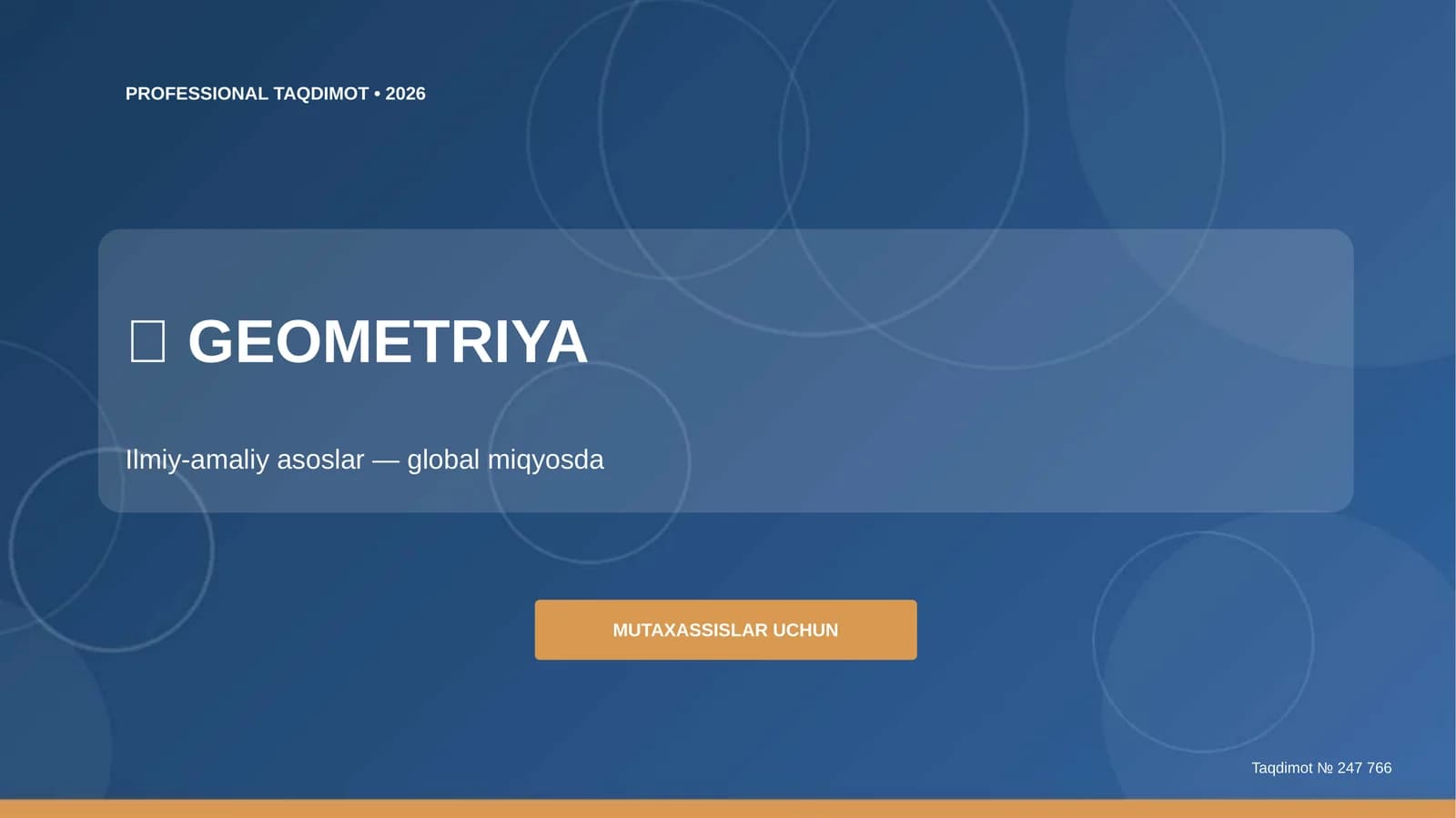 Geometriya: ilmiy-amaliy asoslar (global miqyosda) [mutaxassislar uchun]