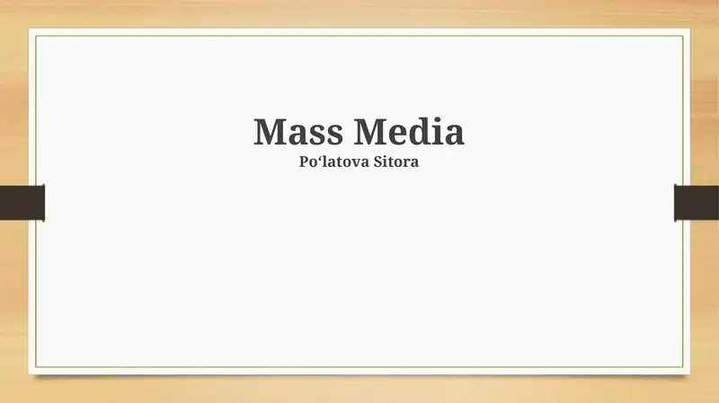 Mass Media