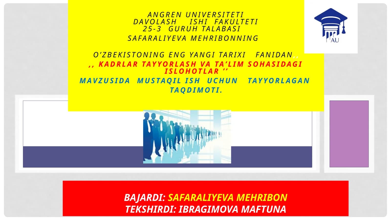 O'zbekistonda ta'lim tizimini islohqilish