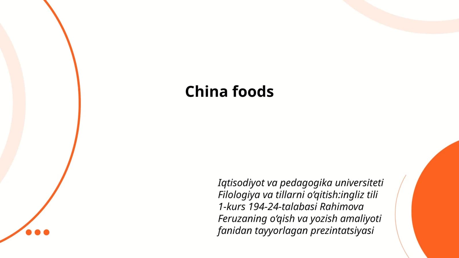 China foods