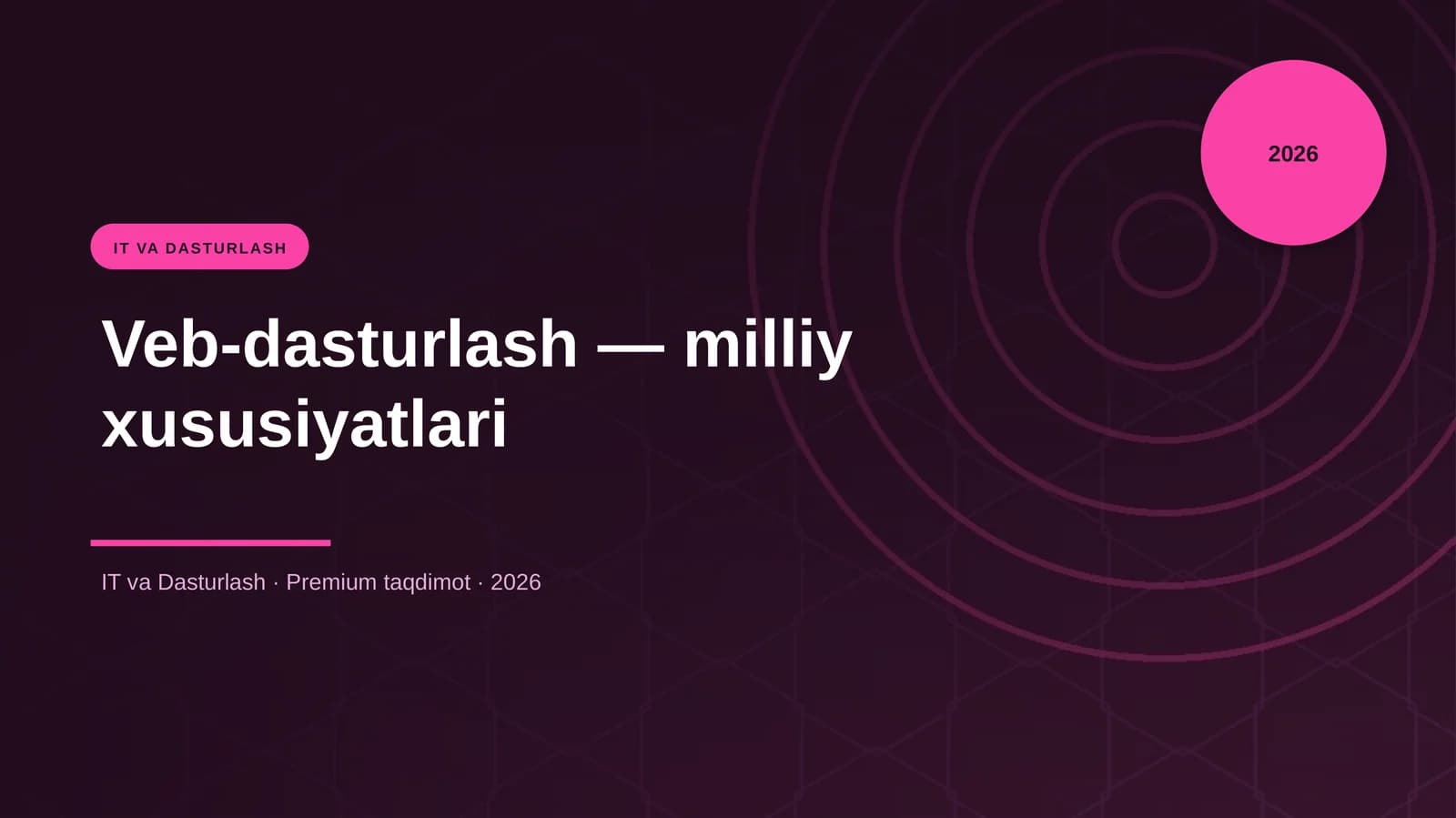 Veb-dasturlash — milliy xususiyatlari