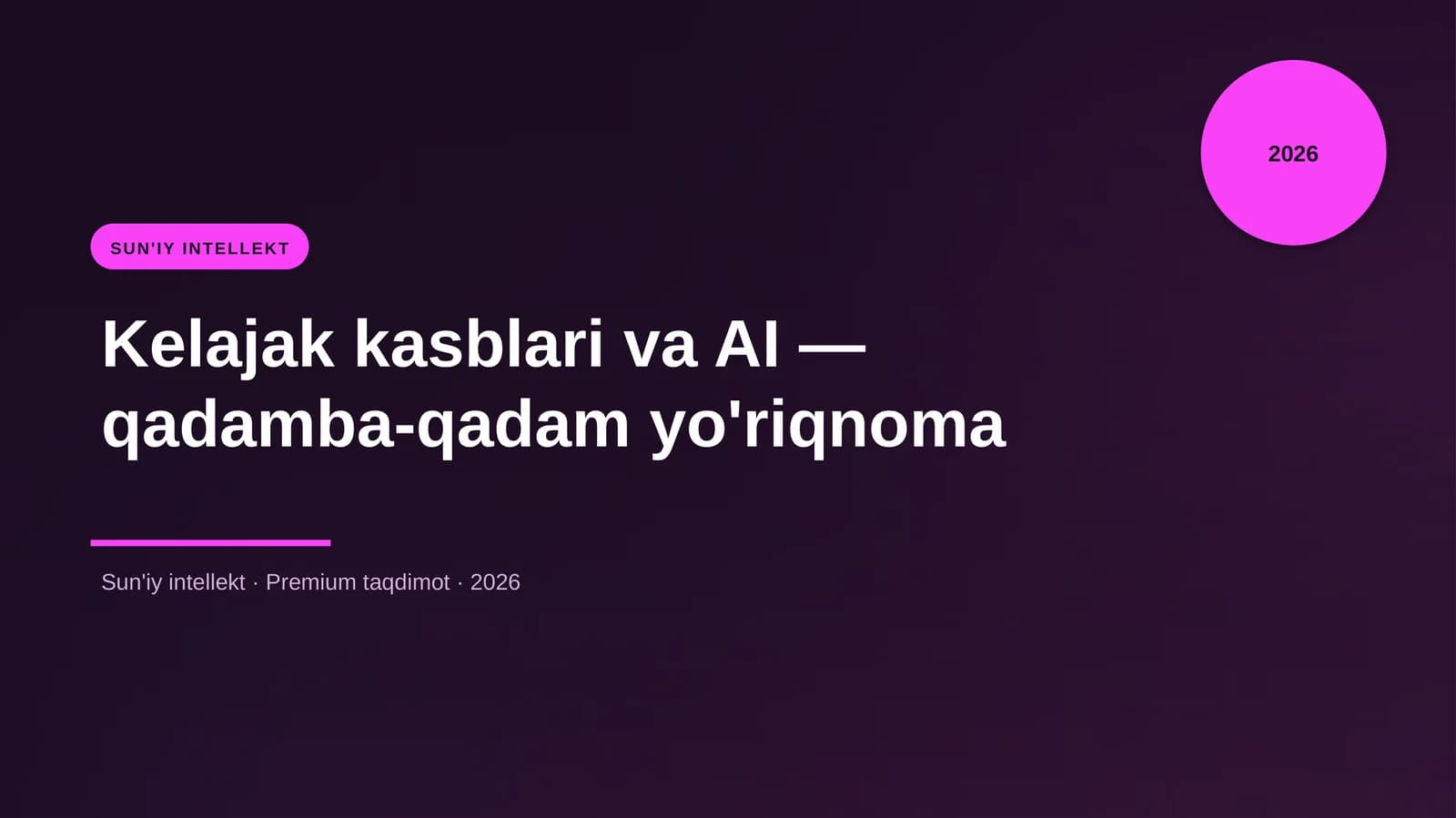 Kelajak kasblari va AI — qadamba-qadam yo'riqnoma
