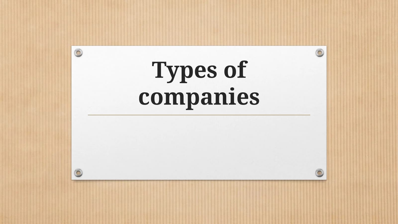 Types of companies