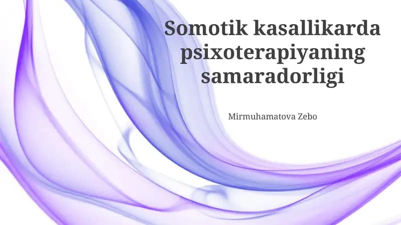 Somatik Kasalliklarda Psixoterapiyaning Ta'siri