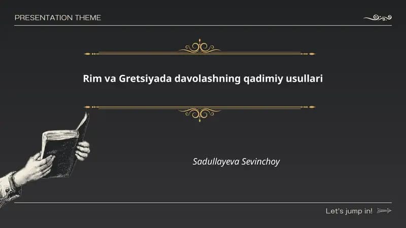 Rim va Gretsiyada davolashning qadimiy usullari