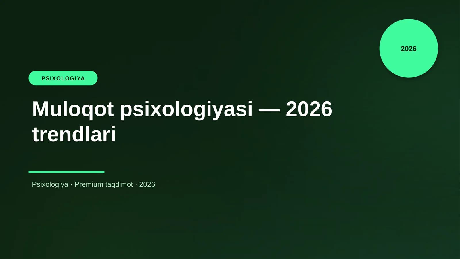 Muloqot psixologiyasi — 2026 trendlari