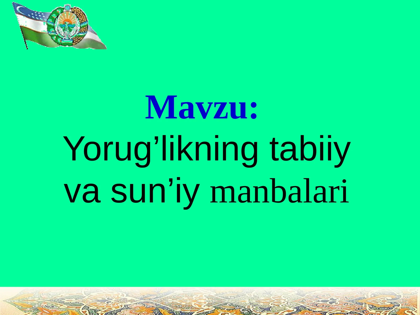 Oltin qoidalar