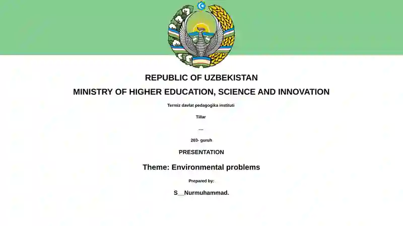 Environmental problems