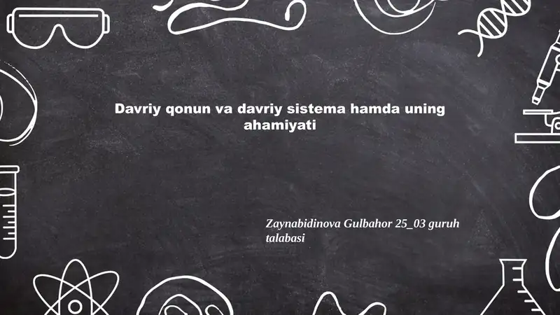 Davriy qonun va davriy sistema
