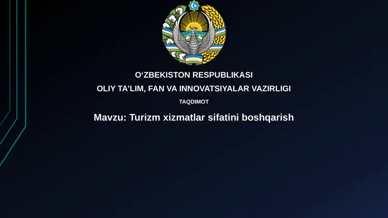Turizm xizmatlari sifatini boshqarish