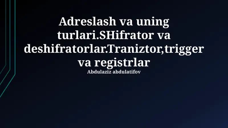 Manzil Maydoni va Uning Turlari
