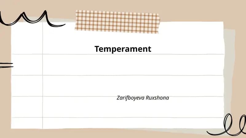 Temperament turlari va ularning xarakter xususiyatlari