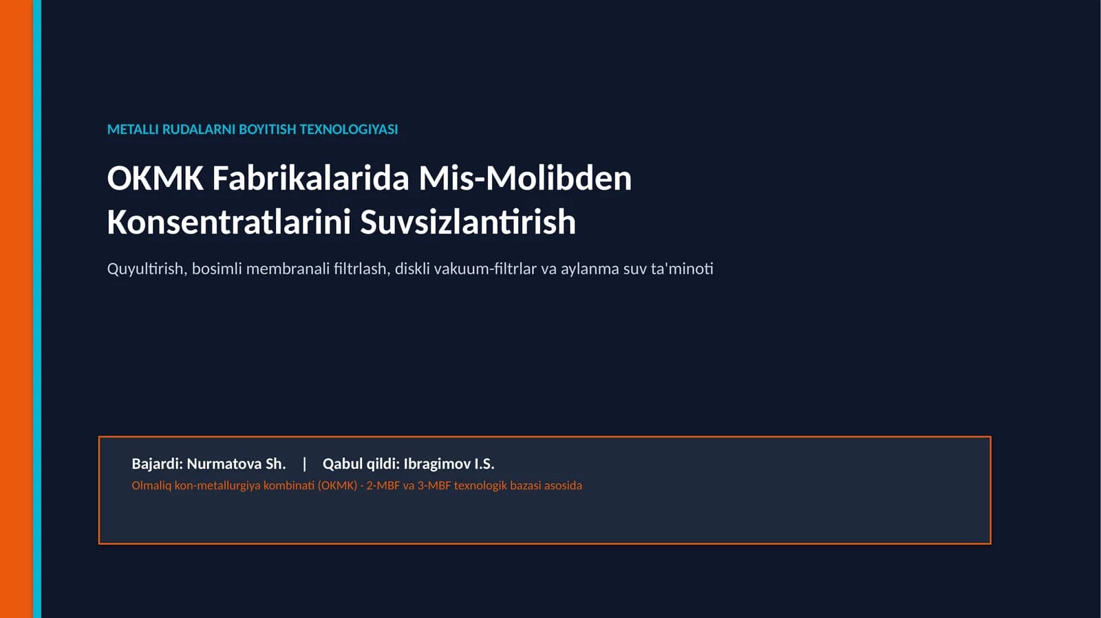 METALLI RUDALARNI BOYITISH TEXNOLOGIYASI