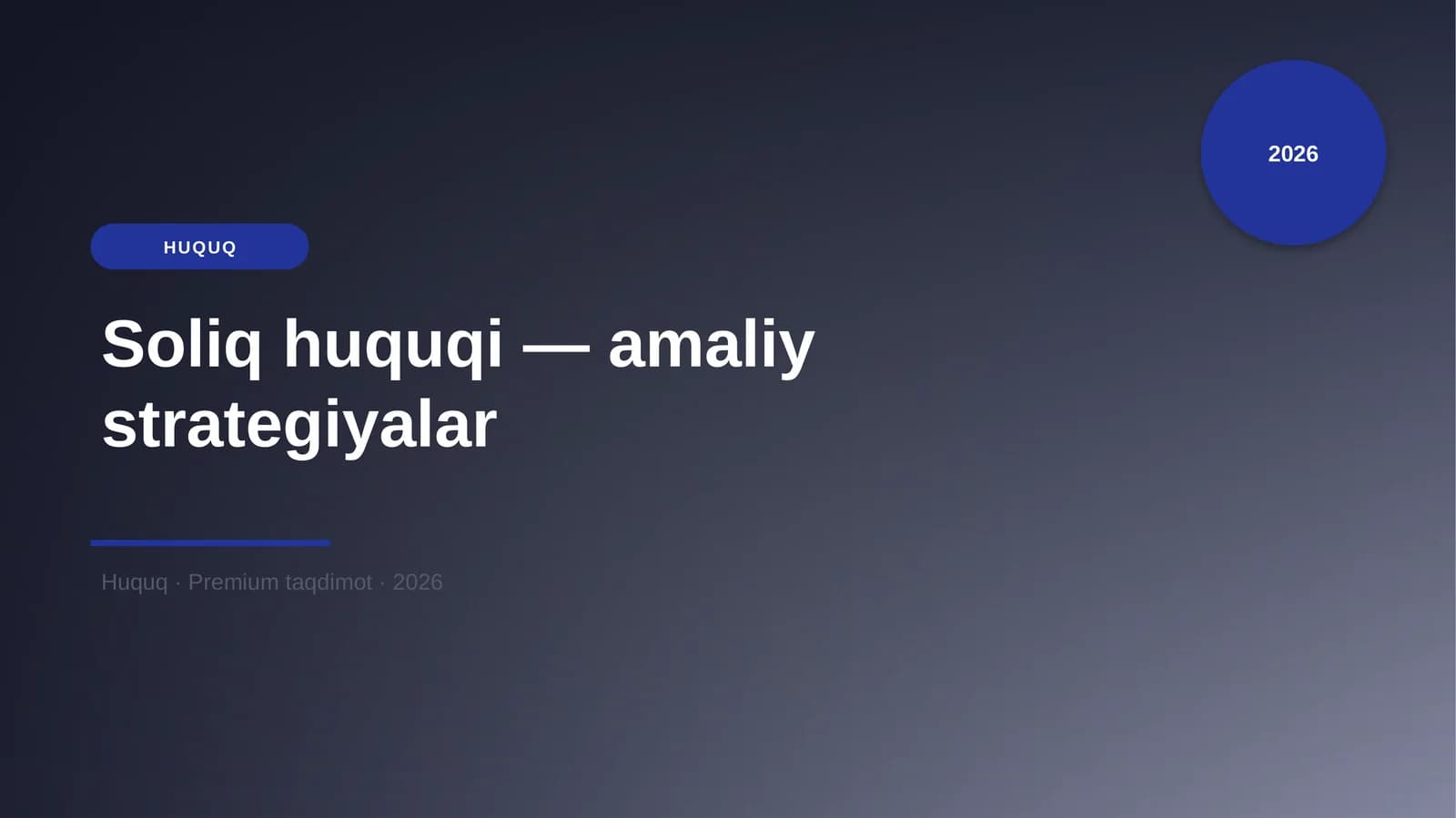 Soliq huquqi — amaliy strategiyalar