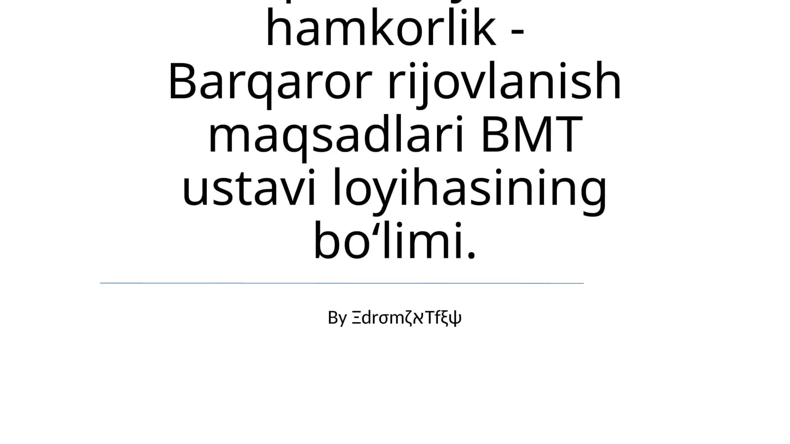 Barqaror Rivojlanish Maqsadlari