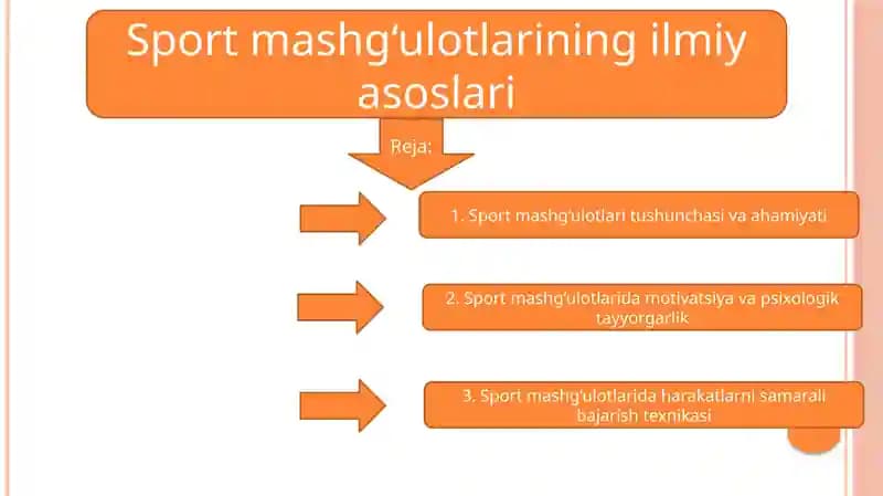 Sport mashg‘ulotlarining ilmiy asoslari