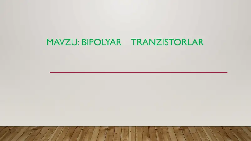 bipolyar tranzistorlar.
