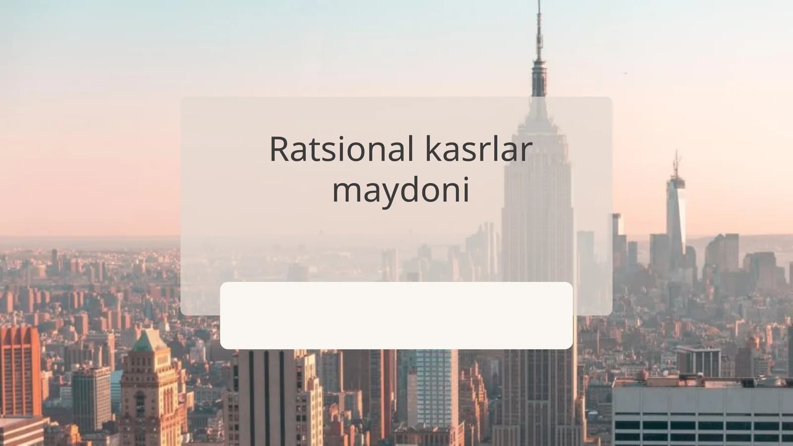 Ratsional kasrlar maydoni