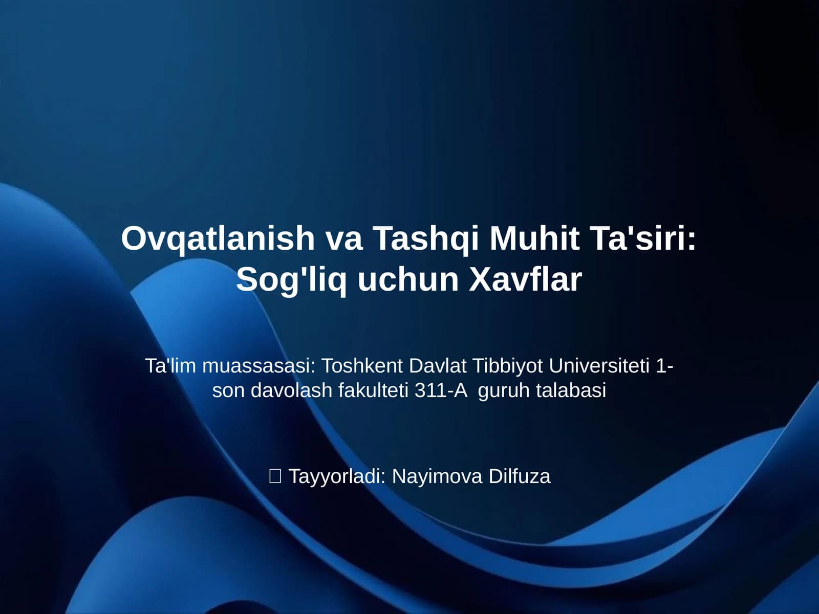 Ovqatlanish va Tashqi Muhit Ta'siri: Sog'liq uchun Xavflar