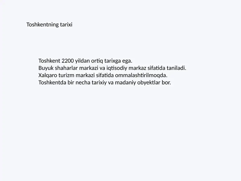 Toshkentning tarixi