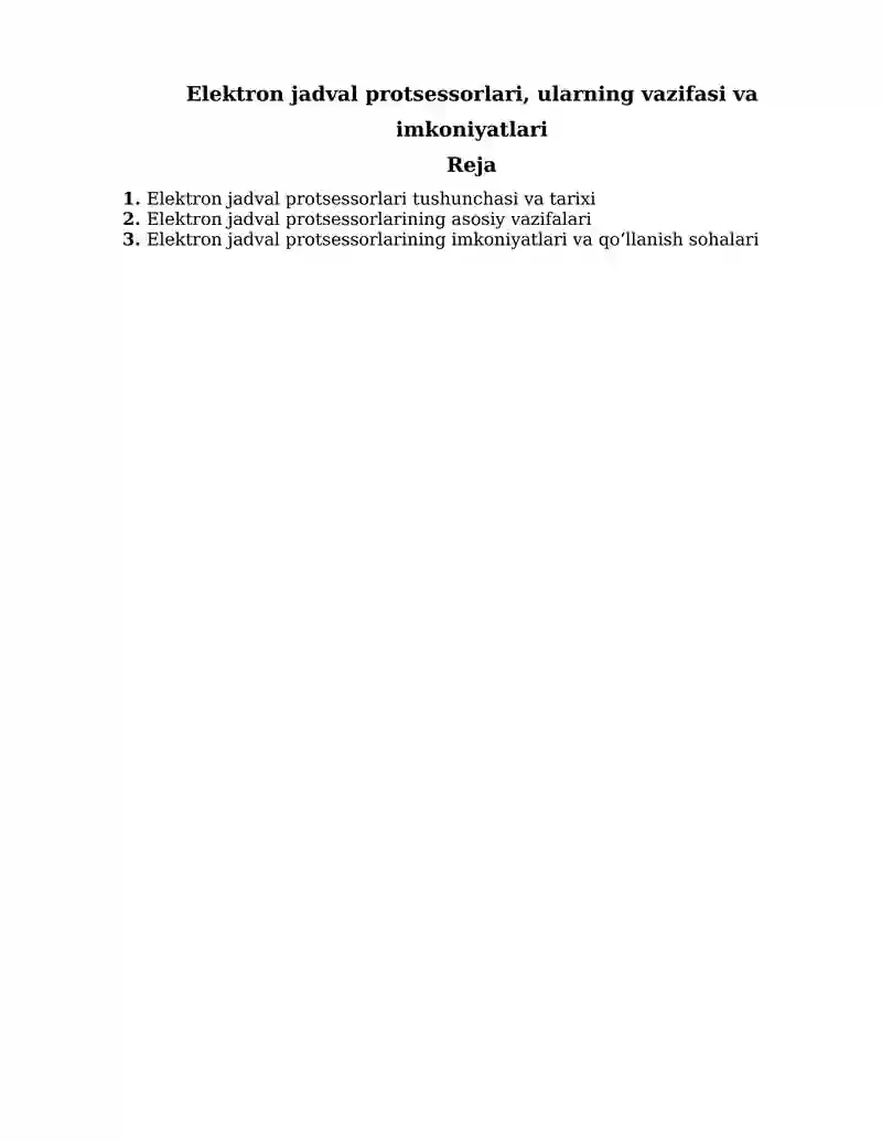 Elektron jadval protsessorlari