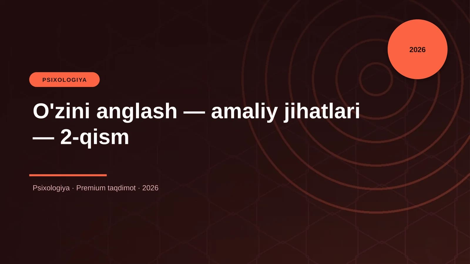 O'zini anglash — amaliy jihatlari — 2-qism