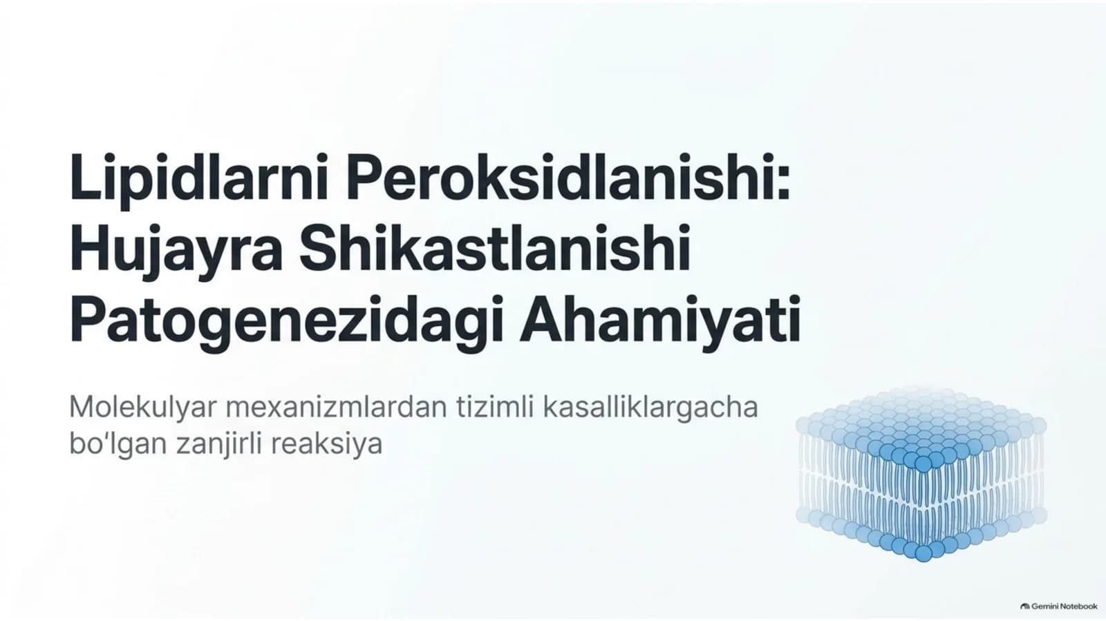 Lipidlarning peroksidlanishi va hujayra shikastlanishi — 15 slayd