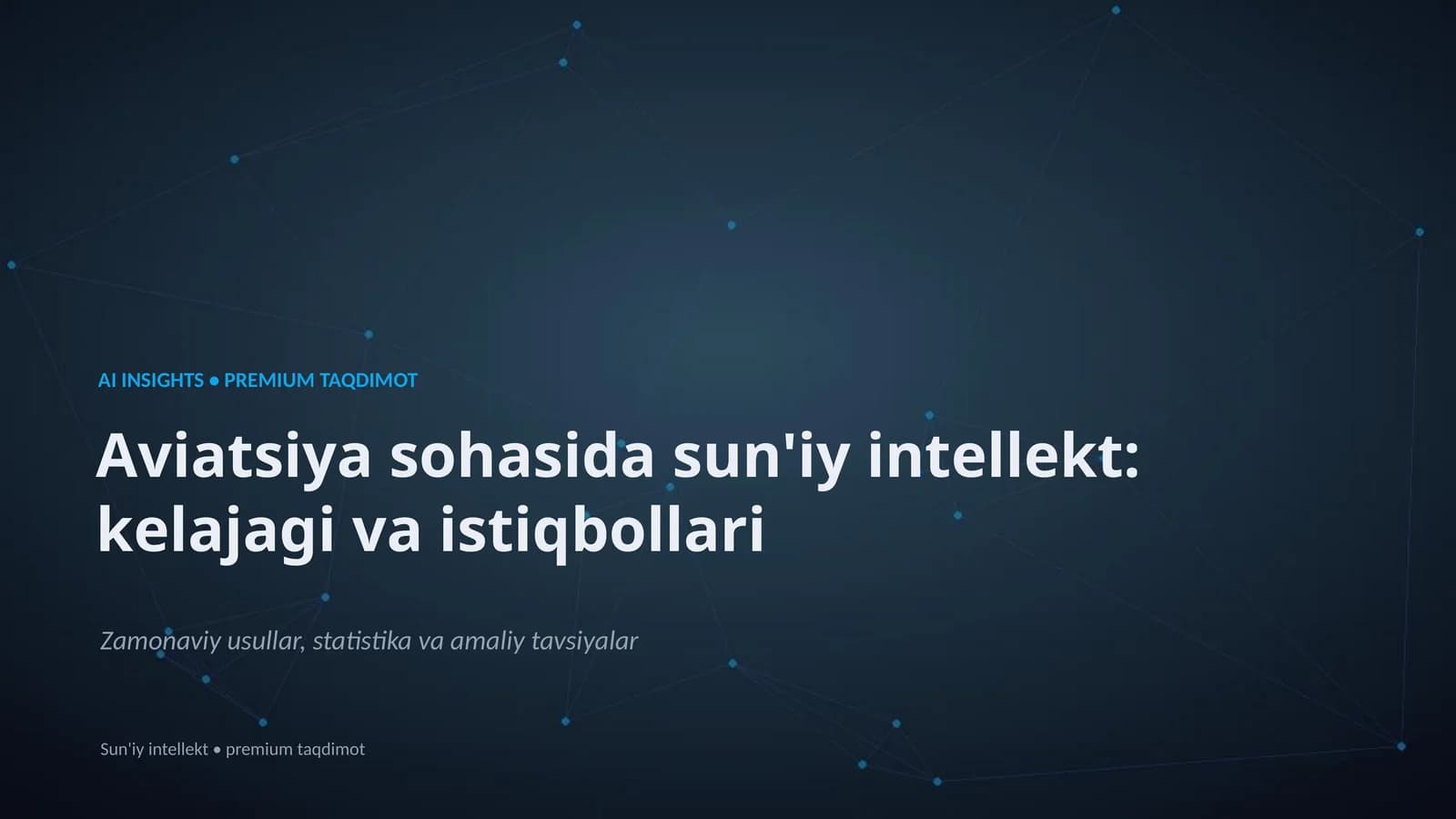 Aviatsiya sohasida sun'iy intellekt: kelajagi va istiqbollari