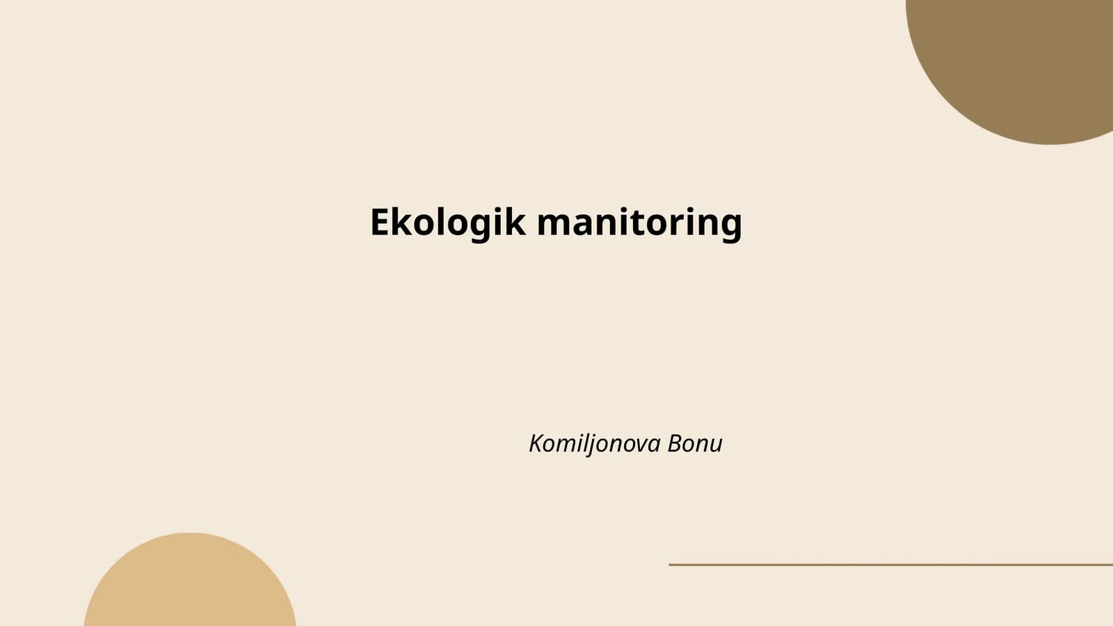 Ekologik manitoring