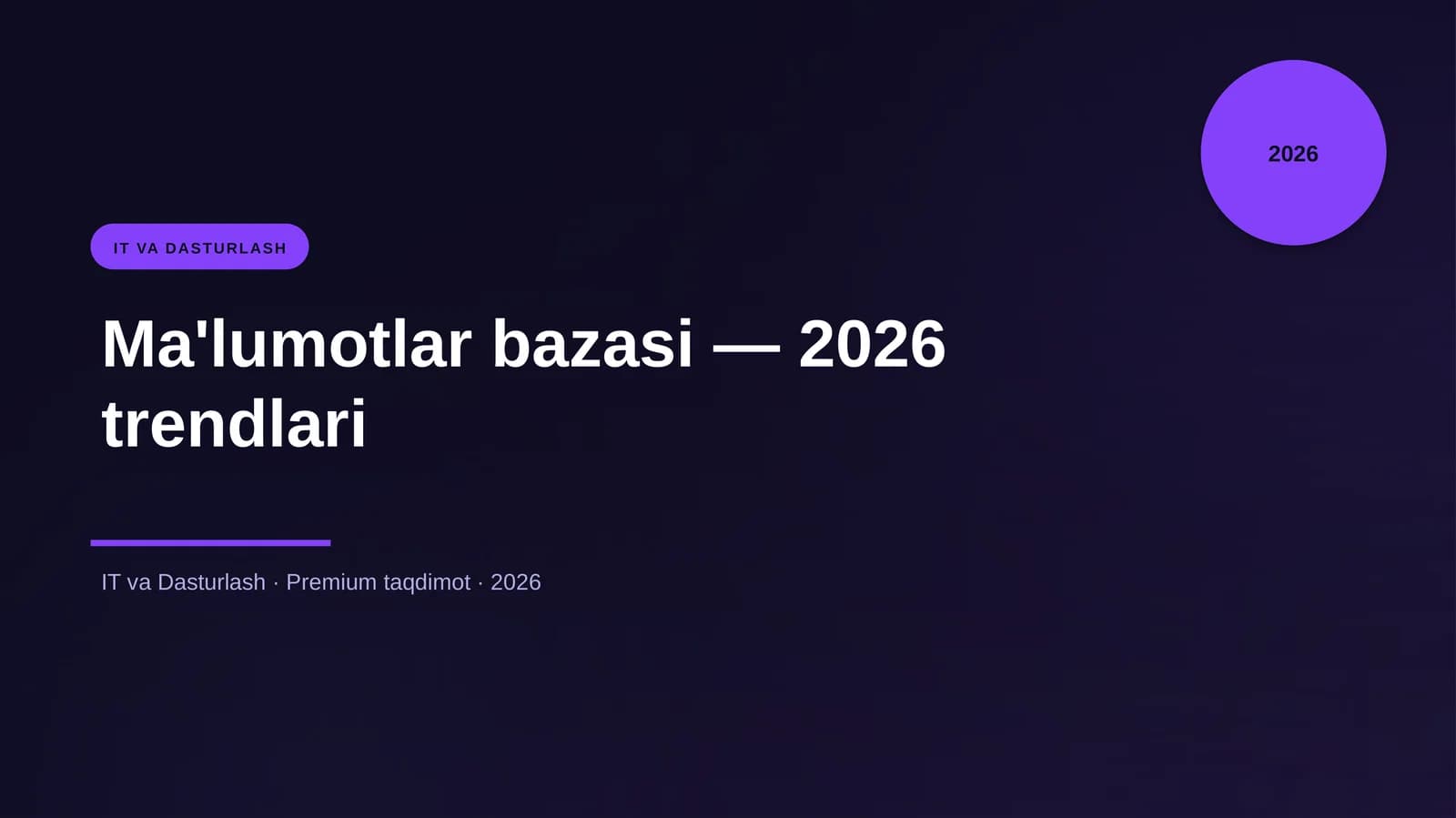 Ma'lumotlar bazasi - 2026 trendlari