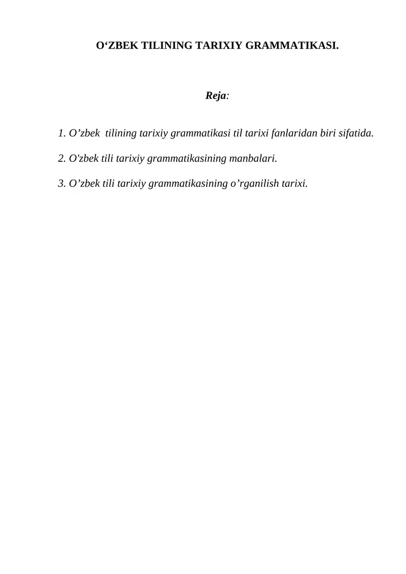 OʻZBEK TILINING TARIXIY GRAMMATIKASI
