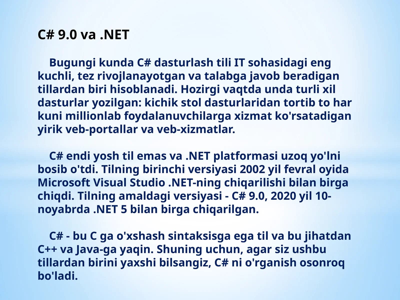 C# 9.0va.NET