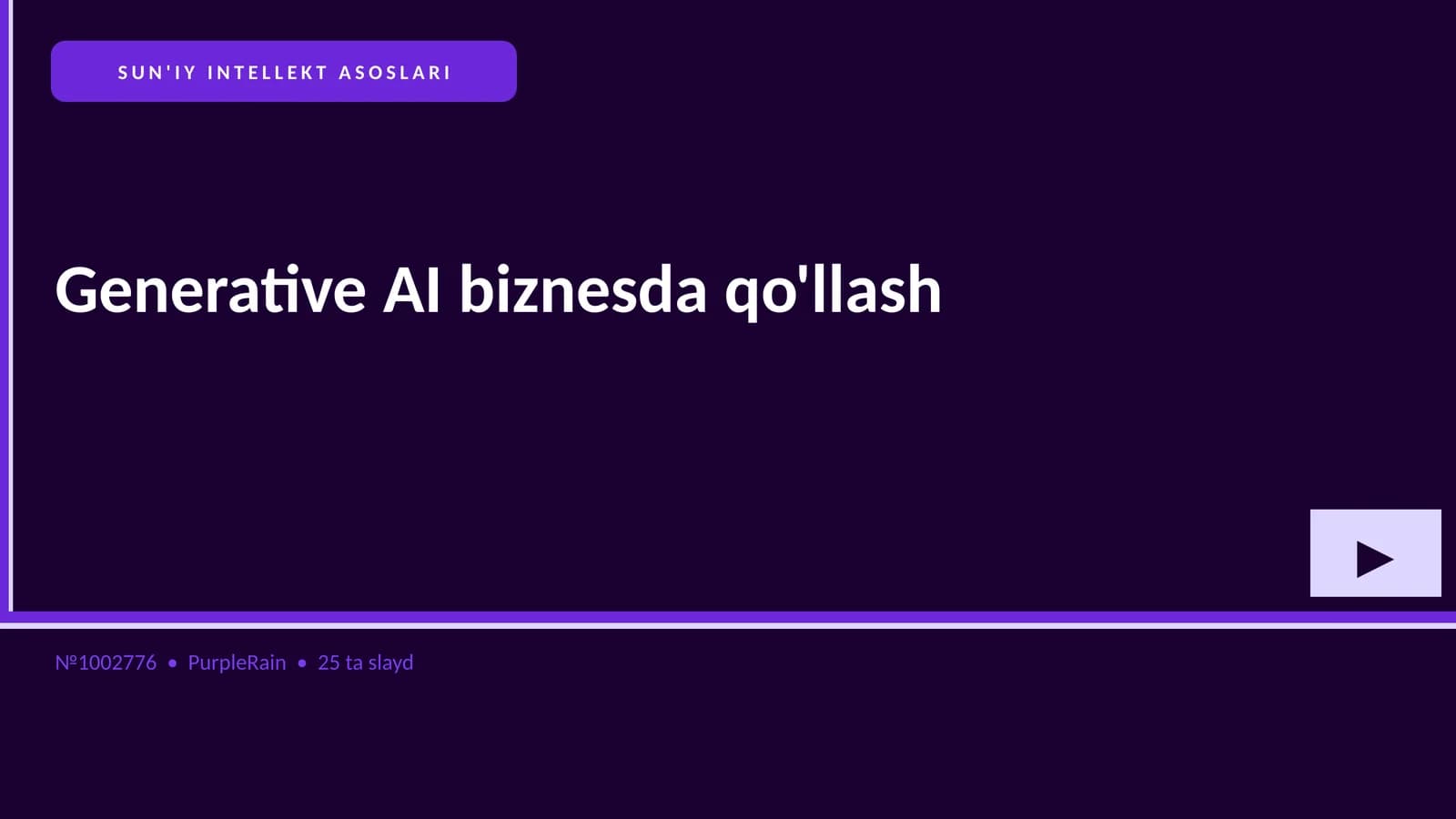 SUN'IY INTELLEKT ASOSLARI
