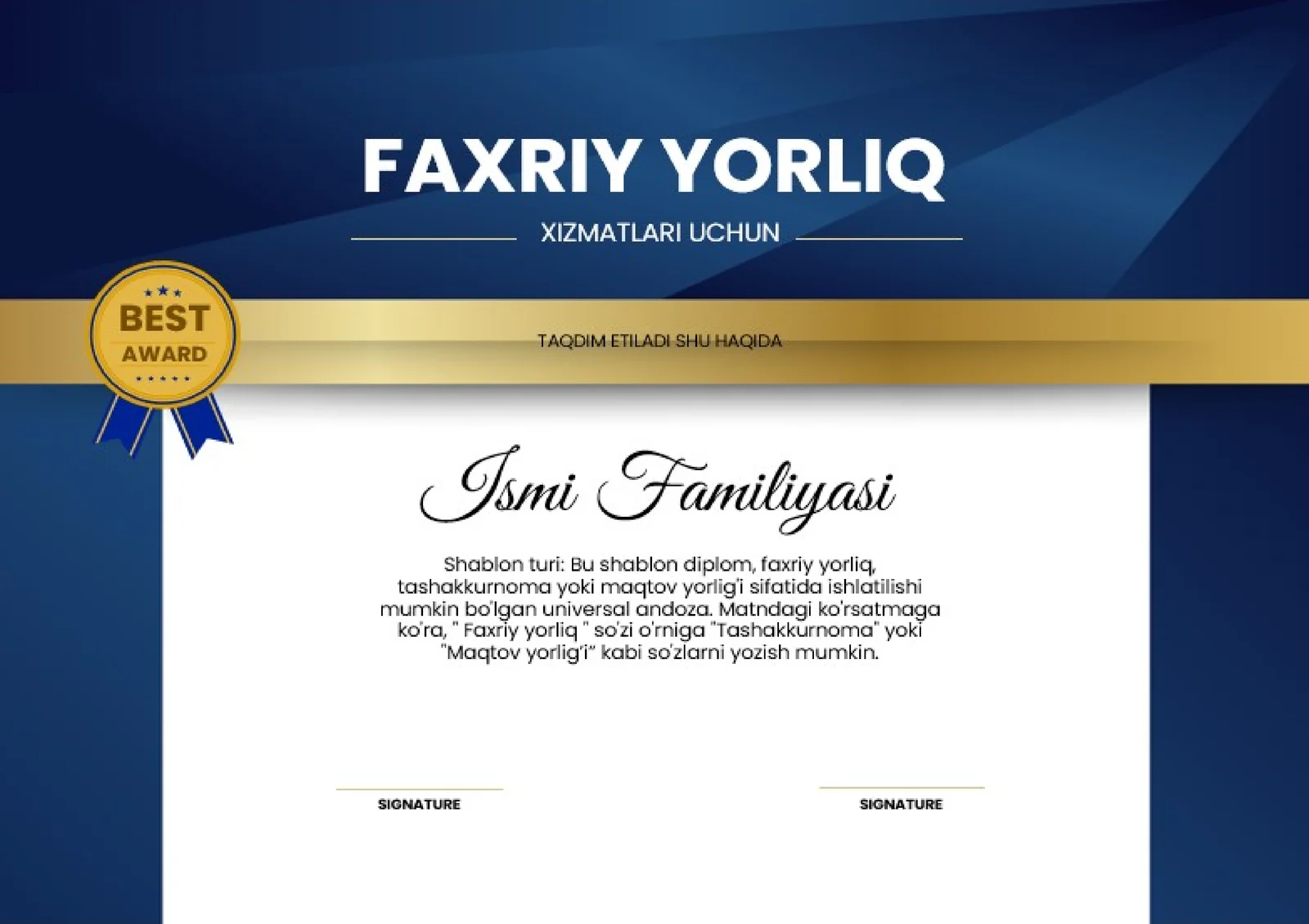 FAXRIY YORLIQ