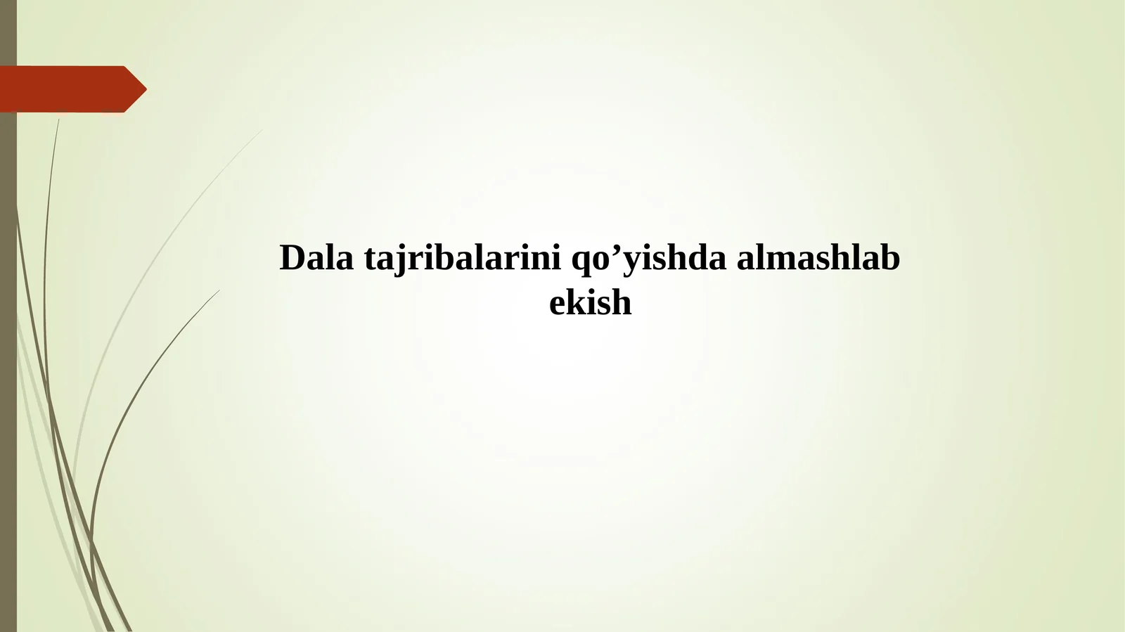 Almashlab ekish tizimlari