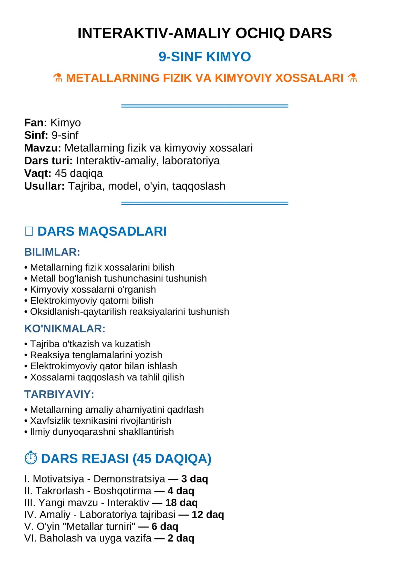 INTERAKTIV-AMALIY OCHIQ DARS
